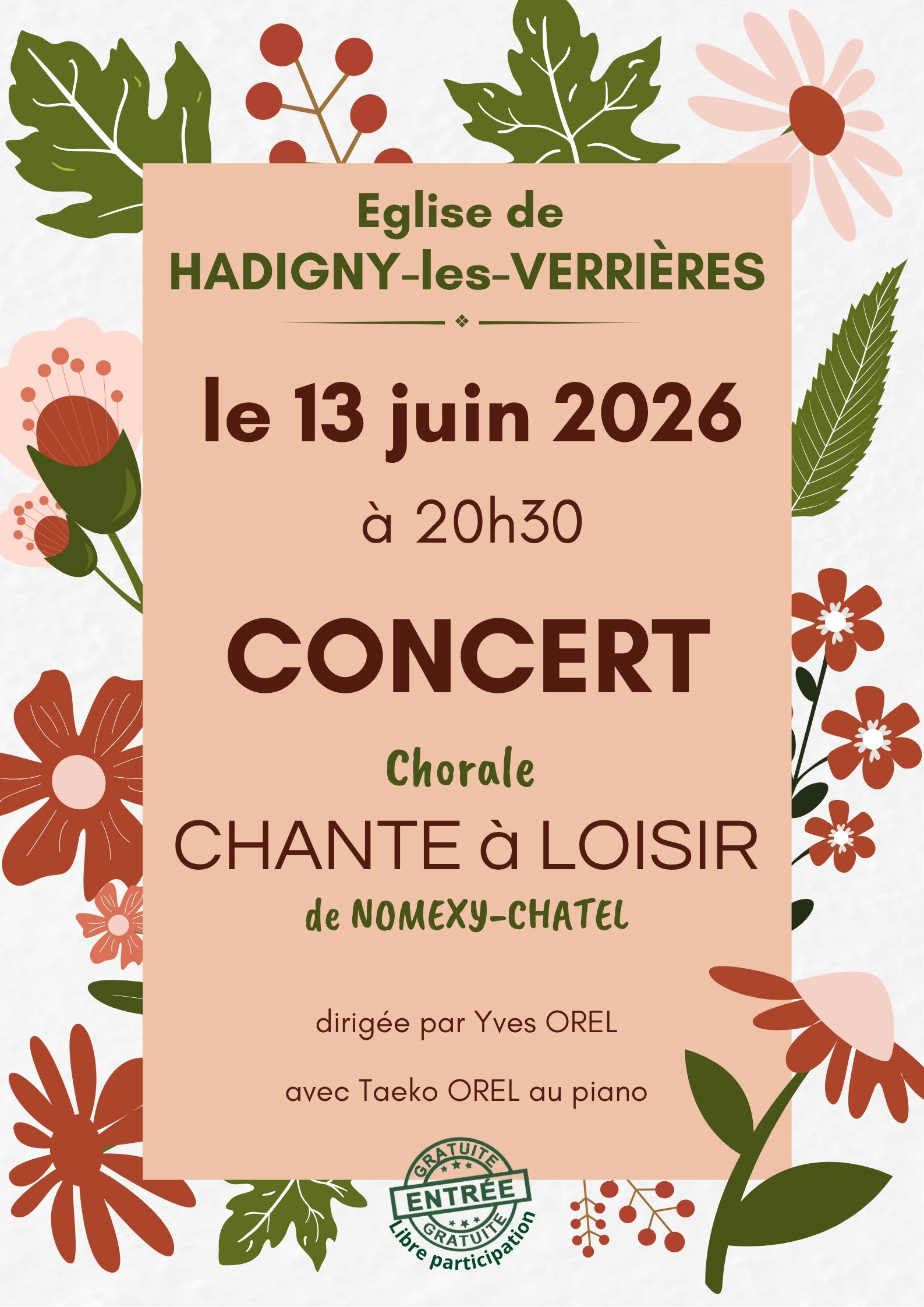 Chorale du 13 juin 2026